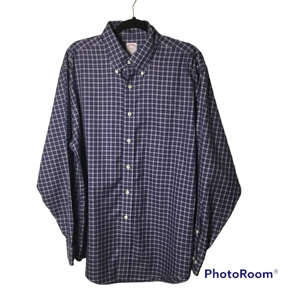 Brooks Brothers blue and red plaid long sleeve button down shirt. Large